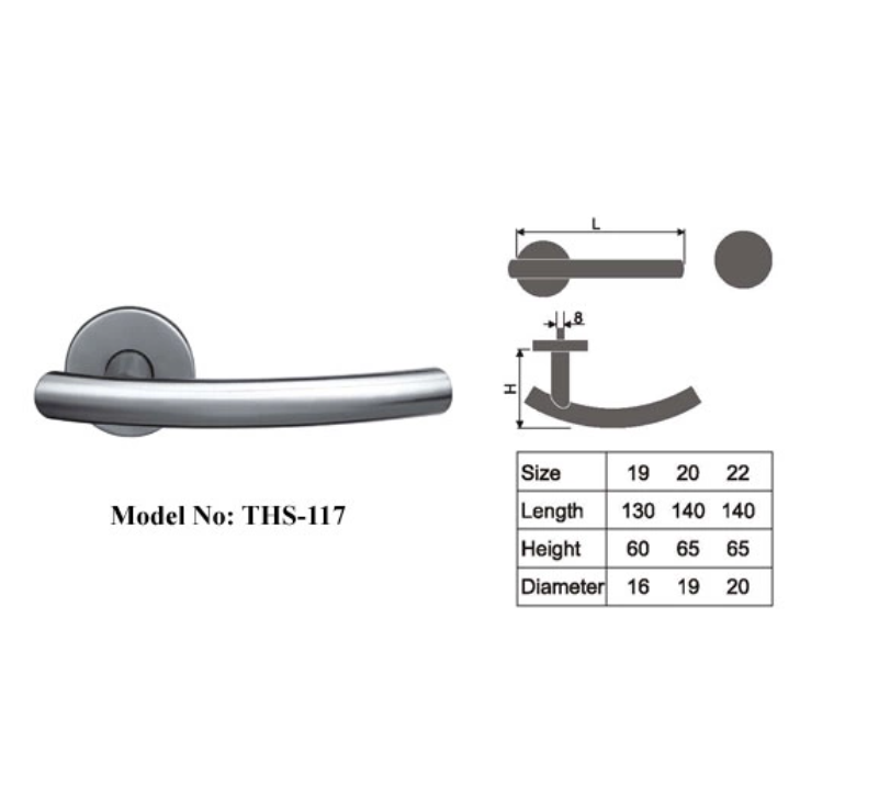 Round Rode Tube Door Lever