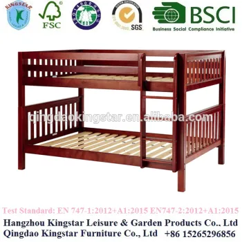 wooden double bunk bed