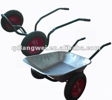 two wheel garden galvanized wheel barrow