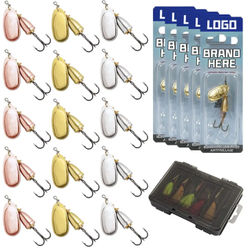 Custom Bell Shape Metal Spoon Spinners - 5pcs/bag Fishing Lures with Treble Hooks