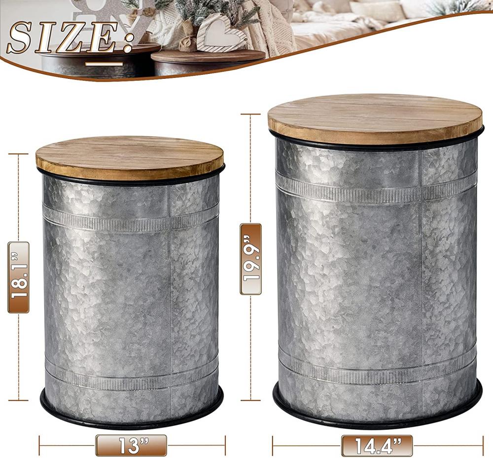 Farmhouse Furniture Galvanized Metal Stool