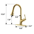 Edelstahl Golden handgefertigter Küchenarmatur