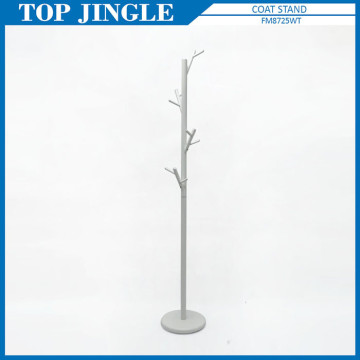 White Simple Branch Shape Coat Hanging Rail Stand