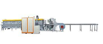 Continuously glass pot cover tempering production line
