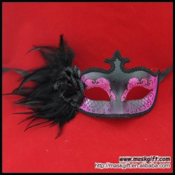 Popular hot pink&black halloween sex black mask for any party