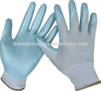 Nitrile rubber coated work gloves