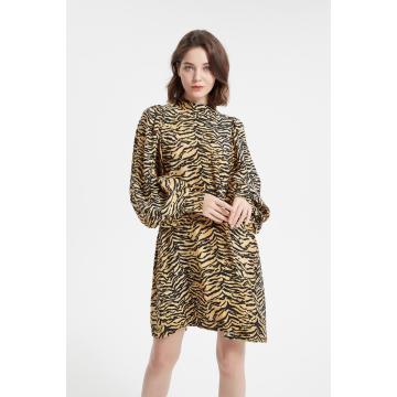 Shift Dress animal print Long Sleeve Casual Dress