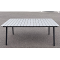 Iron-Plastic Wood Outdoor Table in Dark Gray