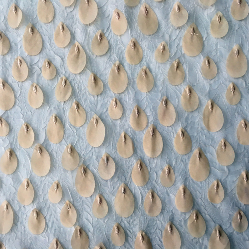 Water Droplets Embroidery Design On Chiffon Ground