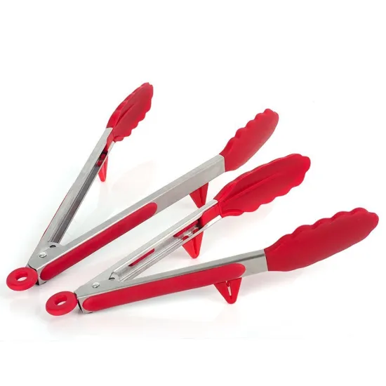 Stocked Easily Cleaned Silicone BBQ Salad Tongs