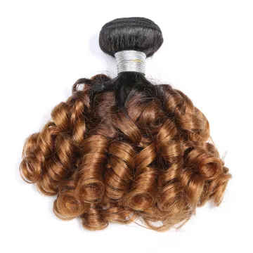 9a SPARK Remy Human Hair Weaving Bundle for Women Weave Hair Extension Brazilian Ombre Black Brown Bouncy Curly FUMI FUNMI 1b/30