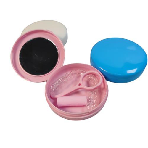Розовый розовый пластиковый ортодонтический прозрачный корпус выравнивания