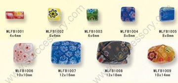 Millefiori Glass Beads花のガラスビーズ