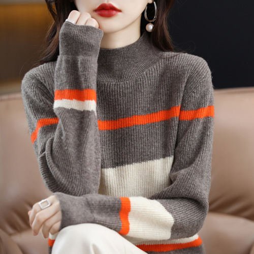 women's autumn winter full wool knitted pullover