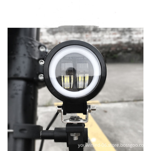 20W LED Work Light with Angel Eye Halo Ring - 3 inch LED Work Lights Bar for Driving and Offroad