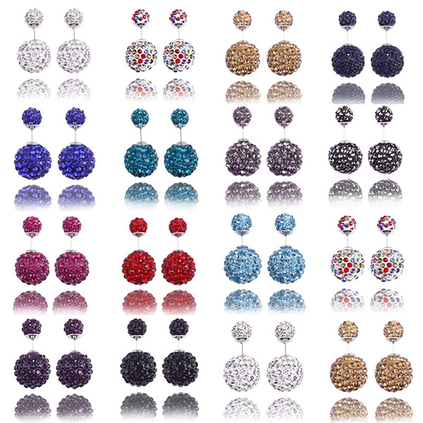 Double-faced Shamballa Jewels Earring