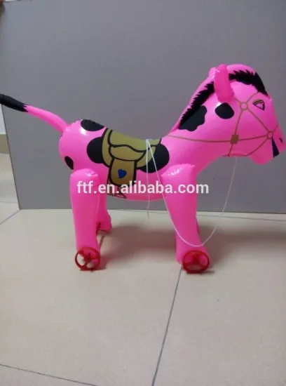 Red with wheels inflatable horse toys for children,inflatable animal toys for kids