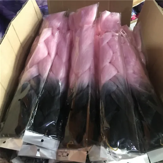 Wholesale Cheap Jumbo Braid Synthetic hair pre stretched Crochet Hair 24 inch Ombre Braiding Hair for Women extensions