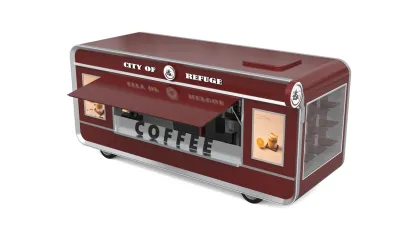 Custom modular mobile coffee trailer for North American