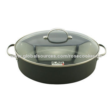 Wok with Lid and Oval Roaster Pan, Made of Aluminum, Suitable for Promotional Purposes
