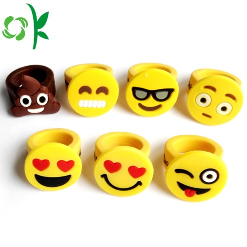 Emoji Emoticons แหวนซิลิโคนวงแหวนเด็กน่ารัก