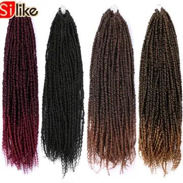 24'' Passion Twist Crochet Hair Pre-twisted Pre-looped Crochet Braids Crochet Passion Twist Hair Crochet Hair Extensions (#1B)
