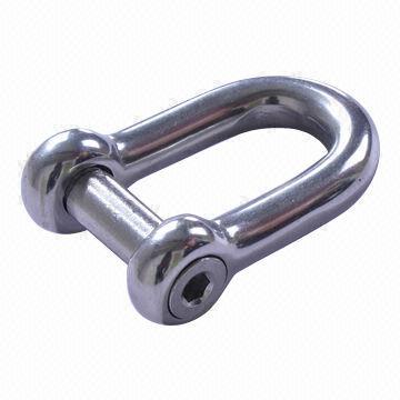 Stainless steel D shackle with hexagonal sink pin