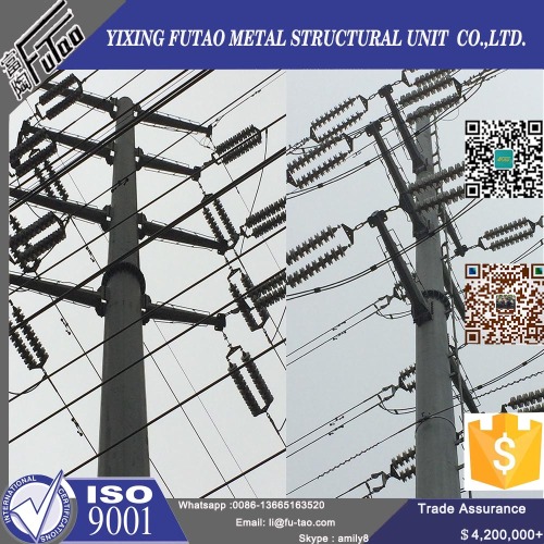 Ft Galvanized 11m 800dan Pole Steel Elektrik