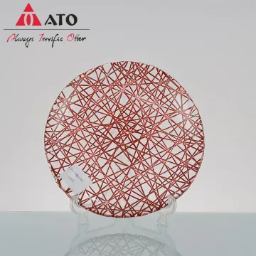 Luxury glass plate Round Tabletop Pattern Glass plate