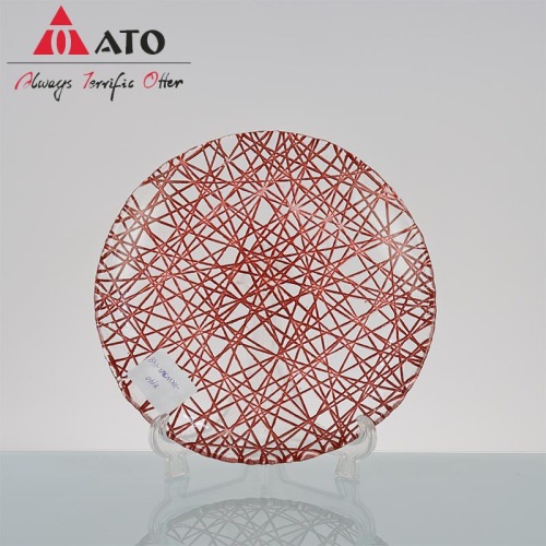 Luxury glass plate Round Tabletop Pattern Glass plate