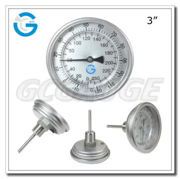 High quality stainless steel industrial back connection industry temperature gauge with crimped ring