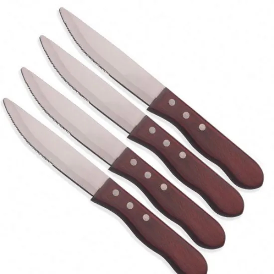 4PCS Wood Handle Steak Knife Set