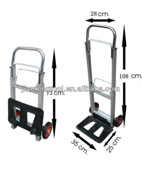 90kgs 2 wheels aluminum hand truck,2 wheel cart