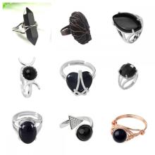 Ассорти черные каменные кольца Onyx кольцо соки кольцо для женщин Onyx Heart Ring