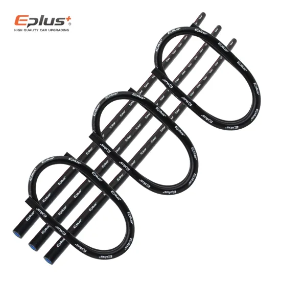 EPLUS Black Multiple sizes soft Silicone tubing Hose Radiator Intercooler Silicone pipeline Universal Braided Tube 3 layer 1M