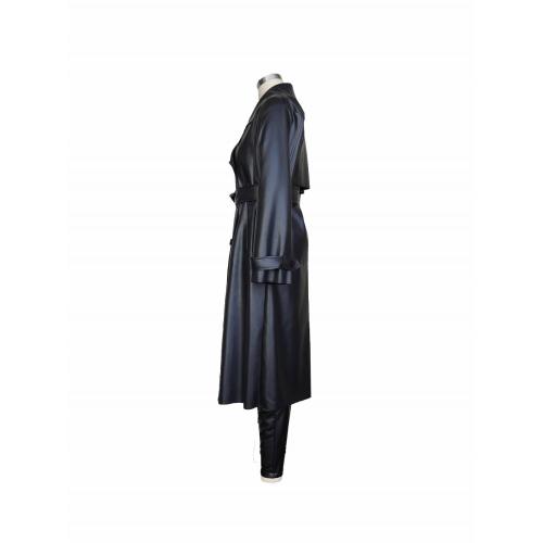 Women`s Black PU Windbreaker