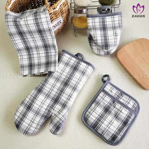Impresión de paño de té+guantes+Potholder 4 paquetes