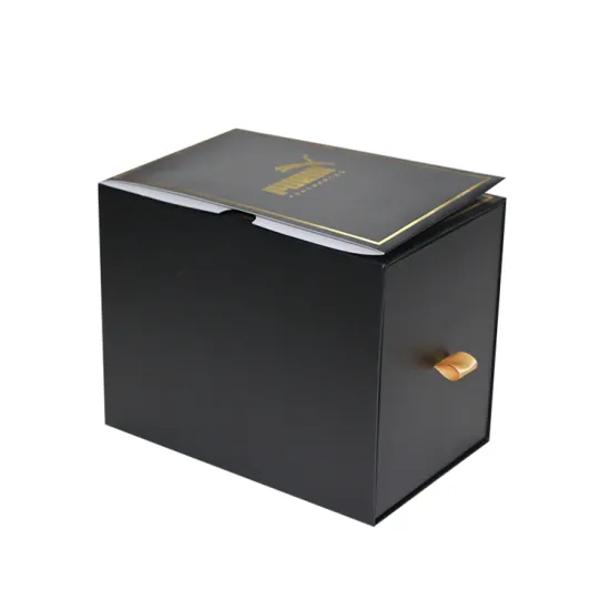 Black Gift Paper Boxes With Ribbon
