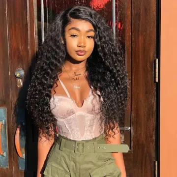 Wholesale Unprocessed 150% Density 100% Virgin Brazilian Human Hair Deep Wave Lace Front Wigs For Black Woman YouTube Hot Wig