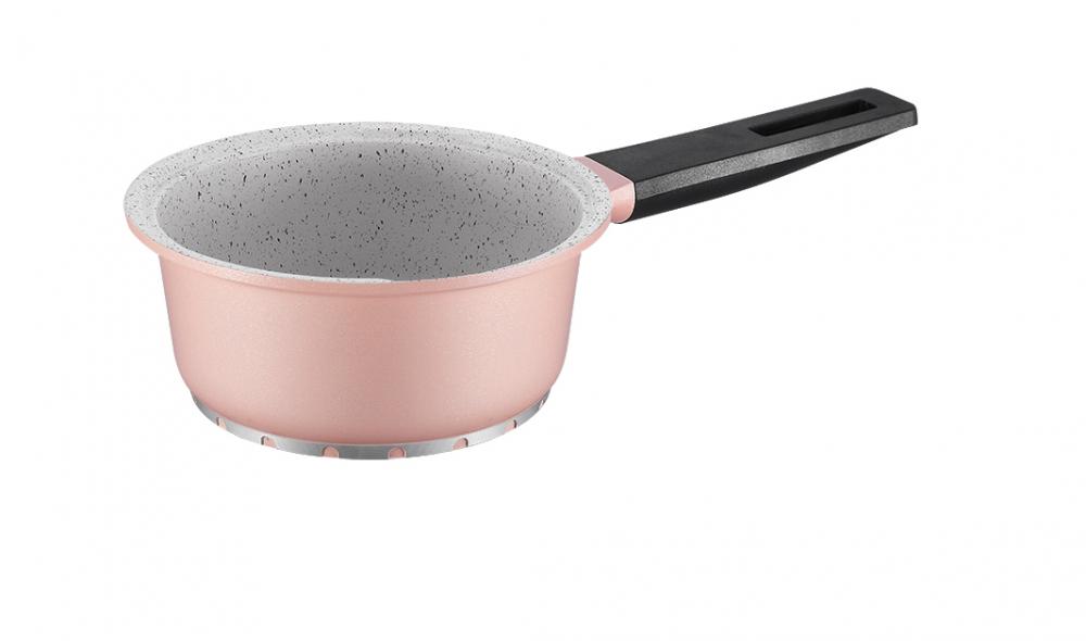 Panela de molho fundido de alumínio rosa