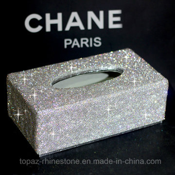 Customized Crystal Stick Rhinestone Tissue Box Creative Tissue Paper Napkin Box (TBB-003)