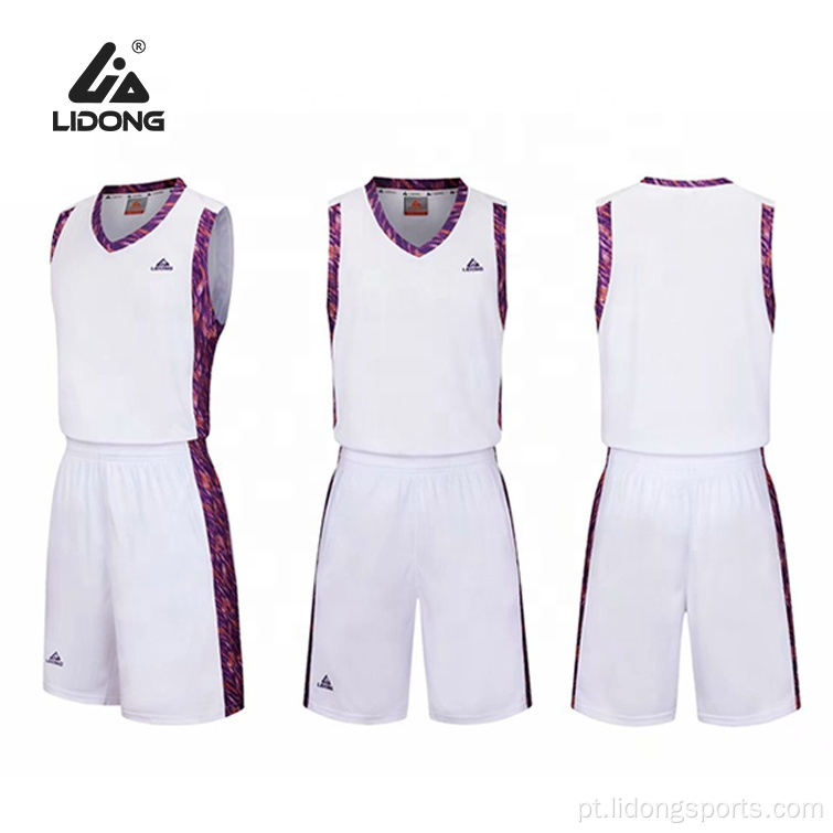 Blank Basketball Jerseys Uniform Design Cor Branco