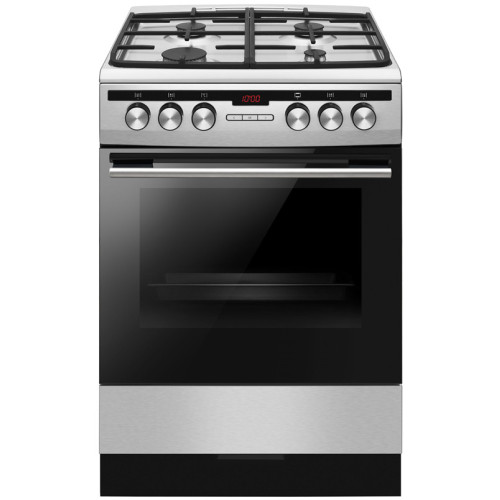 Freestanding Gas Oven Black in Tempered Glass