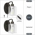 Industrial Bathroom Sconces Wall Lighting with Glass Shade