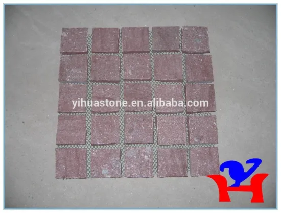 Red porphyry meshed paver
