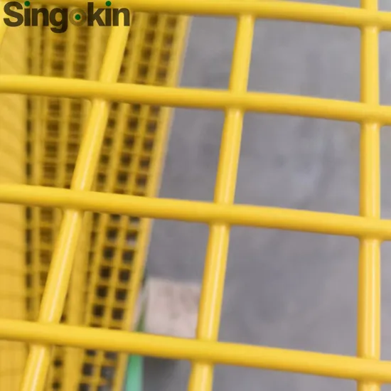 Galvanized Yellow Green White Black Bends PVC Coated Weld Mesh Fence Panels