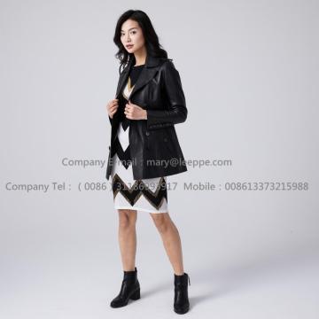 Lady Stylish Sheepskin Leather Jacket