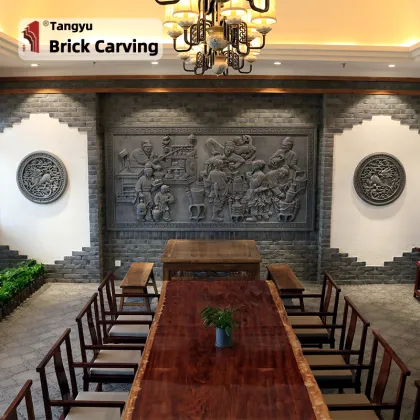 Tea Room Culture Brick Sculpture Fighting Tea Figure