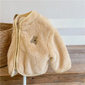 Children Bear Embroidery Cute Lambswool Padded Jacket
