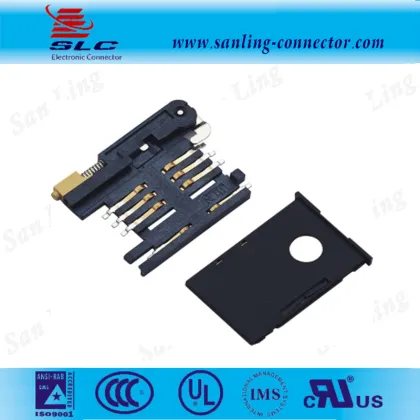 2.54mm Pitch 6pin short sim card power socket
